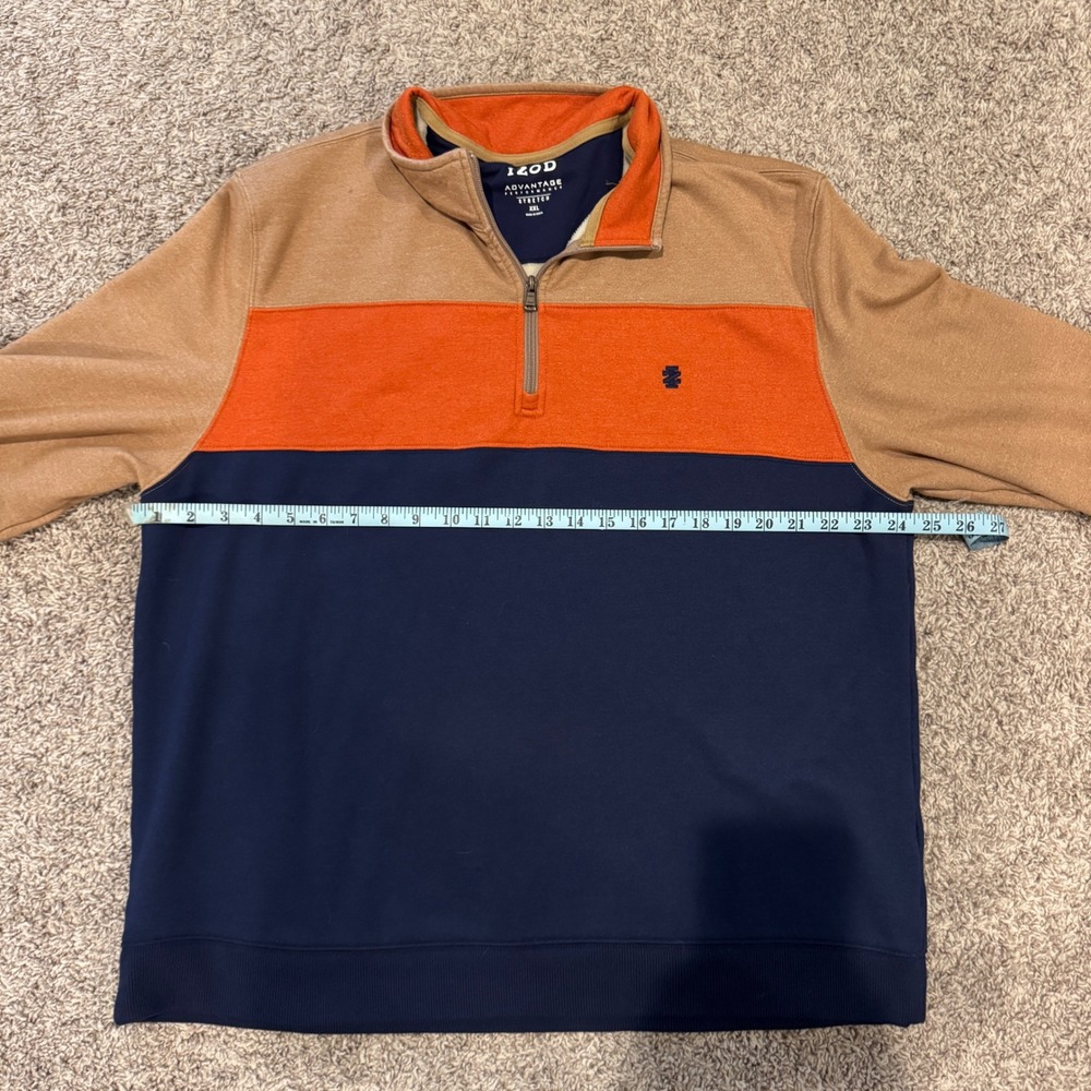 IZOD Advantage Performance Pullover‎ XXL Stretch 1/4 Zip Color Block